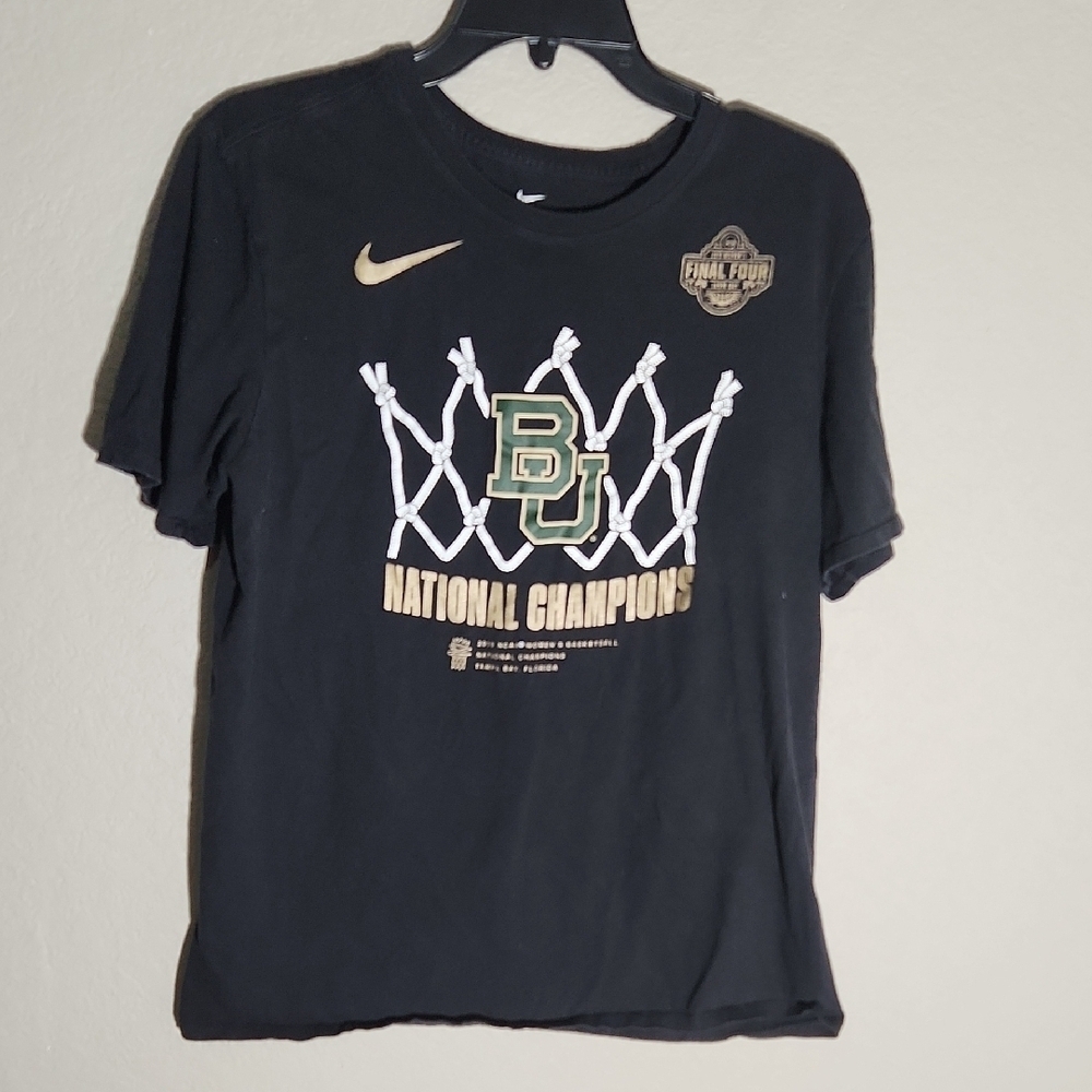 Nike Baylor  Shirt Womens Large Basketball 2019 National Champion Black